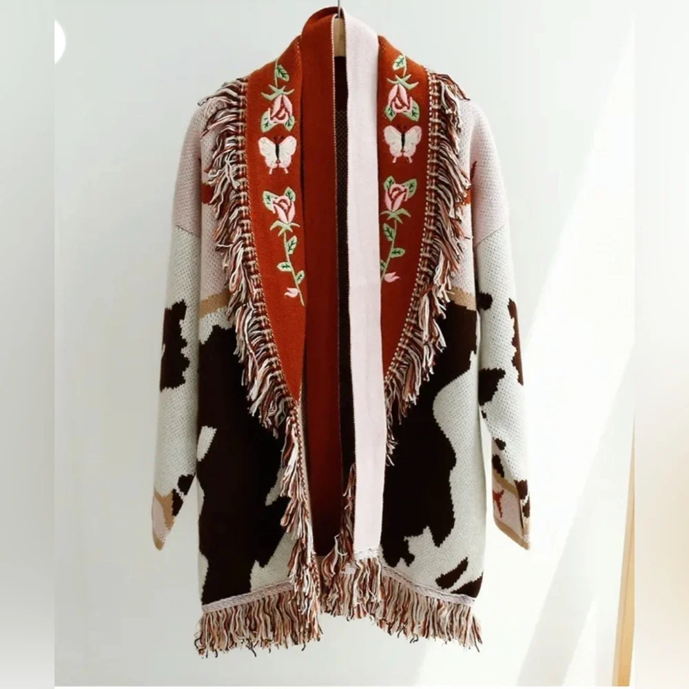 Anthropologie Elliot Fringe Cardigan, MED - Picture 6 of 11